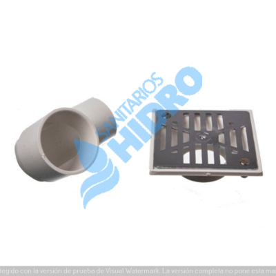 RECEPTACULO PVC 8X8 CODO REJA MET.