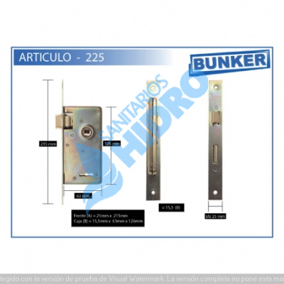 CERRADURA BUNKER  225 (1U)IZQUIERDA